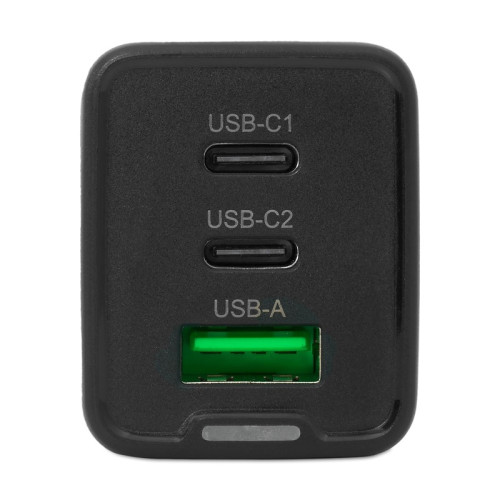 Сетевое зарядное устройство 220В/ Зарядное устройство NERPA PD333CBK 65W GaN PD+QC3.0, 2xUSB-C, 1xUSB-A, USB-C - USB-C 100W cable 1.5m black, EU plug, BULK