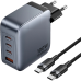 Набор Vention з/у на 4 порта GaN 100W USB (C+C+C+A) и кабель USB-C 5А Серый