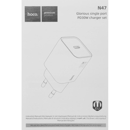 Сетевое зар./устр. Hoco N47 Glorious 30W 3A (PD) USB Type-C универсальное белый (PD30W 35370)