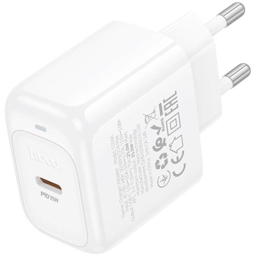 Сетевое зар./устр. Hoco CS53A Surplus 25W 3A (PD) USB Type-C универсальное белый (31488)
