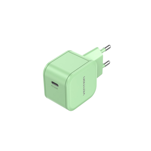 Сетевое зарядное устройство Vention на 1 порт USB С 20W  Зелёный, шт.