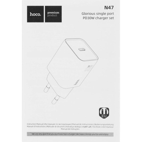 Сетевое зар./устр. Hoco N47 Glorious 30W 3A (PD) USB Type-C универсальное белый (PD30W 35363)