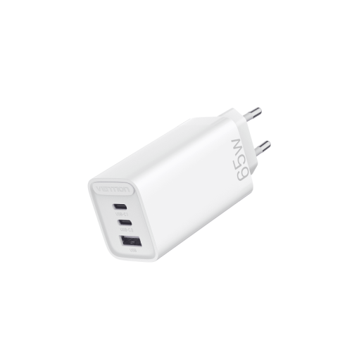 Сетевое зарядное устройство Vention на 3 порта 65W USB (C+C+A) 2.4A Белый