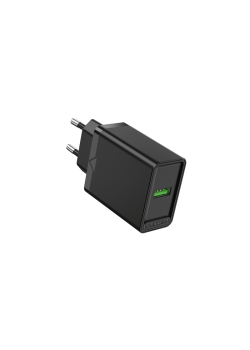 Сетевое зарядное устройство Vention на 1 порт USB A QC 3.0 2.4A  Черный