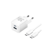 Набор для зарядки Vention з/у GaN 30W 2 порта USB (C + A) и кабель USB-C 3А Белый, шт.