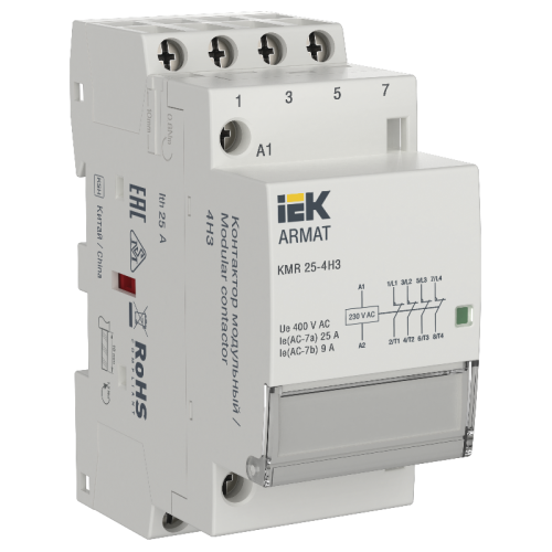 ARMAT Контактор модульный KMR 25А 230В AC 4НЗ IEK