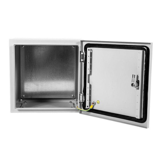 Шкаф электротехнический Elbox ELBOX EMW-500.400.210-1-IP66 одноствор. настенный 500мм 400мм 210мм 195мм IP66 несъемн.бок.пан. 100кг светло-серый сталь