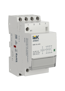 ARMAT Контактор модульный KMR 25А 24В AC/DC 4НО IEK