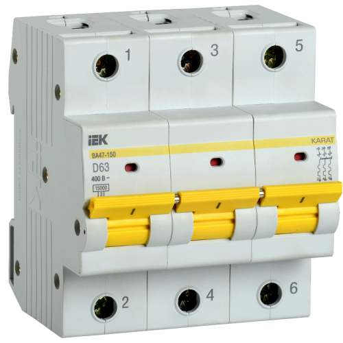 KARAT Авт. выкл. ВА47-150 3P D 63А 15кА IEK