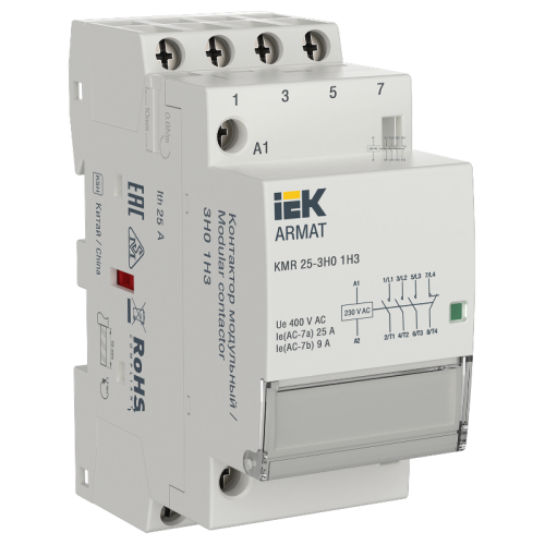 ARMAT Контактор модульный KMR 25А 230В AC 3НО 1НЗ IEK