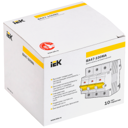 Выкл. авт. ВА47-100МА без тепл. расцеп. 3P 100А 10кА D IEK