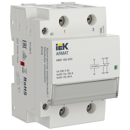 ARMAT Контактор модульный KMR 100А 24В AC/DC 2НЗ IEK