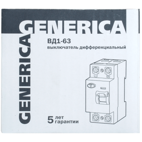 УЗО ВД1-63 2Р 50А 30мА GENERICA
