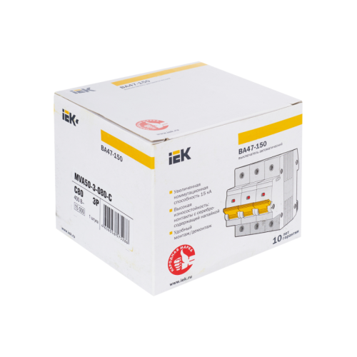 Авт. выкл. ВА47-150 3Р 80А 15кА х-ка C IEK