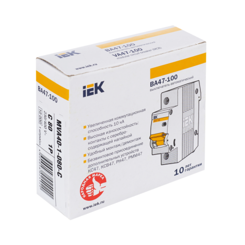 KARAT Авт. выкл. ВА47-100 1P C 80А 10кА IEK