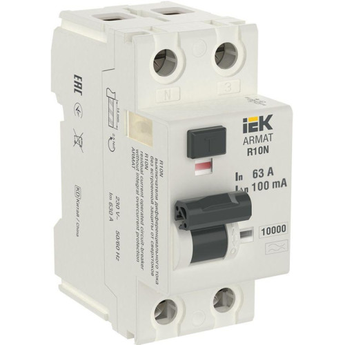 ARMAT ВДТ R10N 2P 63А 100мА тип A IEK