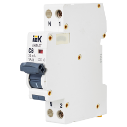 ARMAT АВДТ B06S 1P+NP C6 30мА тип A (18мм) IEK
