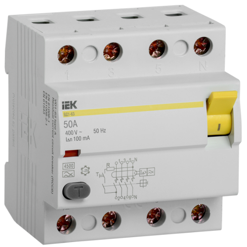 УЗО ВД1-63 4Р 50А 100мА тип А IEK