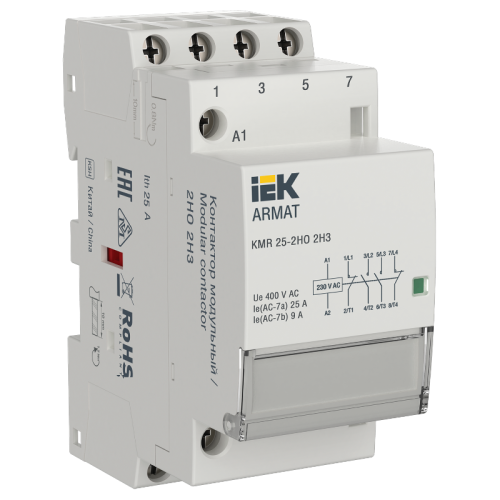 ARMAT Контактор модульный KMR 25А 230В AC 2НО 2НЗ IEK