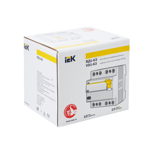 УЗО ВД1-63 4Р 63А 100мА IEK