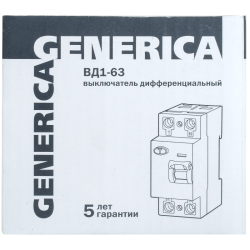 УЗО ВД1-63 2Р 25А 30мА GENERICA