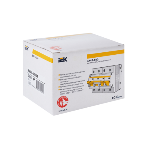 KARAT Авт. выкл. ВА47-100 4P C 100А 10кА IEK