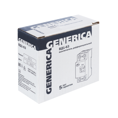 УЗО ВД1-63 2Р 63А 30мА GENERICA