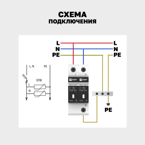 Ограничитель перенапряжений ОПВ/ Ограничитель перенапряжений ОПВ-B 2P