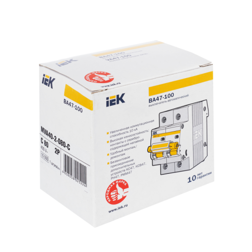 KARAT Авт. выкл. ВА47-100 2P C 80А 10кА IEK