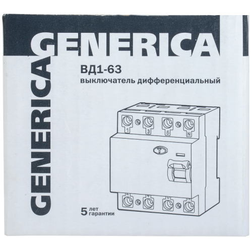 УЗО ВД1-63 4Р 40А 30мА GENERICA