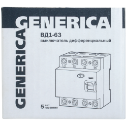 УЗО ВД1-63 4Р 25А 30мА GENERICA