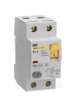 УЗО KARAT ВД3-63 2P 63А 30мА 6кА тип AC IEK