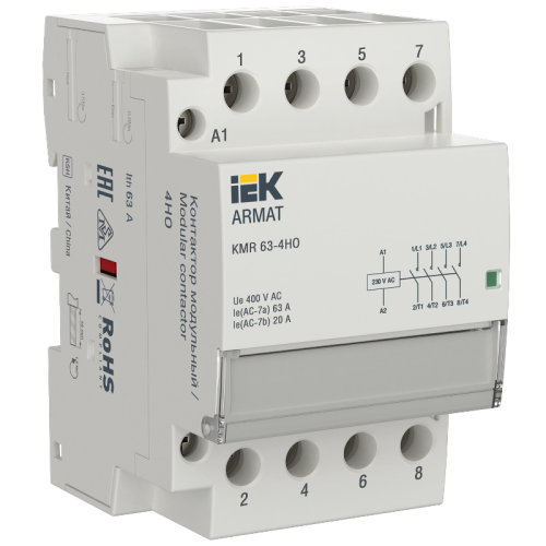 ARMAT Контактор модульный KMR 63А 230В AC 4НО IEK