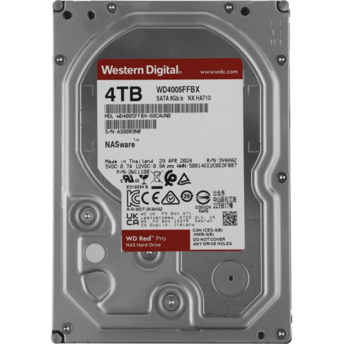 Жесткий диск WD SATA-III 4TB WD4005FFBX NAS Red Pro (7200rpm) 256Mb 3.5