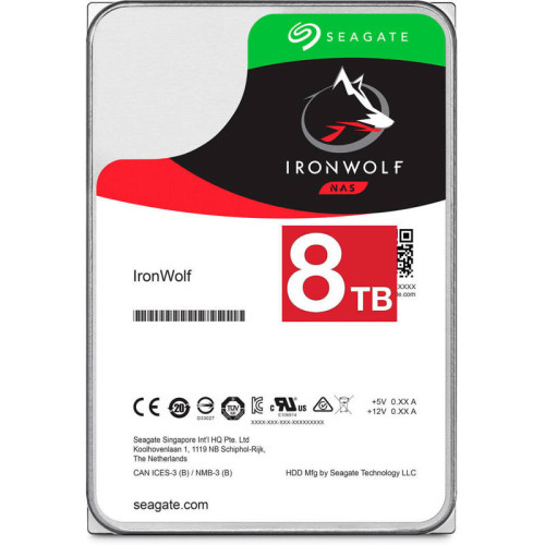 Жесткий диск/ HDD Seagate SATA3 8Tb IronWolf NAS 5400 256Mb 1 year warranty