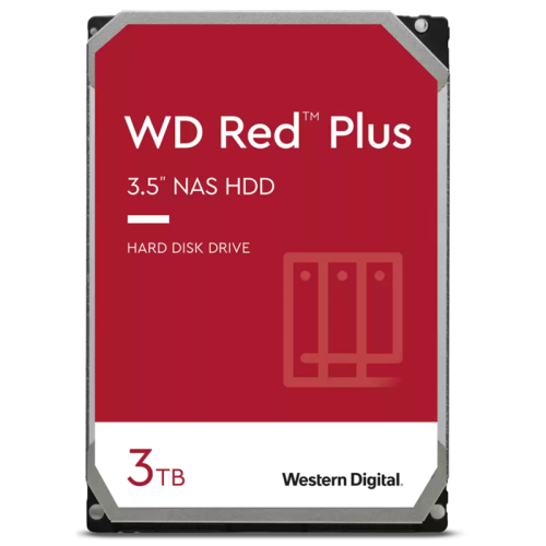 Жесткий диск/ HDD WD SATA3 3Tb Red Plus 5400 128Mb 1 year warranty