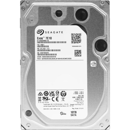 Жесткий диск Seagate SATA-III 10TB ST10000NM017B Server Exos 7E10 4KN (7200rpm) 256Mb 3.5