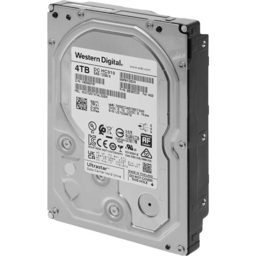 Жесткий диск WD SAS 3.0 4Tb 0B36048 HUS726T4TAL5204 Ultrastar DC HC310 (7200rpm) 256Mb 3.5