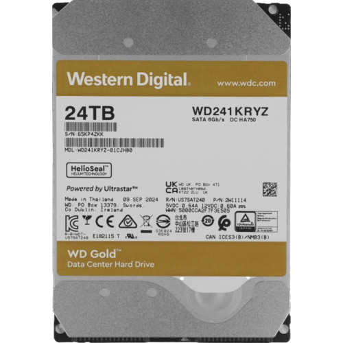 Жесткий диск WD SATA-III 24TB WD241KRYZ Server Gold 512E (7200rpm) 512Mb 3.5
