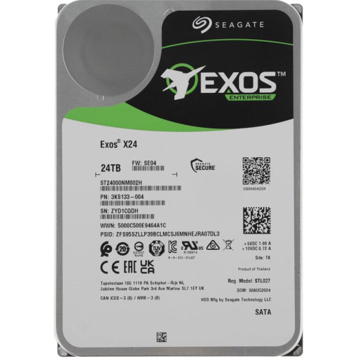 Жесткий диск Seagate SATA-III 24TB ST24000NM002H Exos X24 4KN (7200rpm) 512Mb 3.5