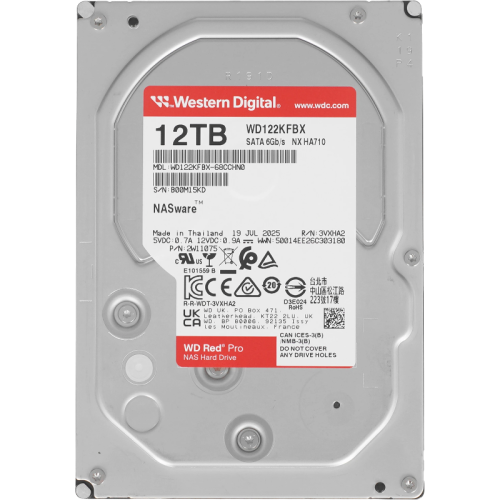 Жесткий диск WD SATA-III 12TB WD122KFBX NAS Red Pro (7200rpm) 512Mb 3.5