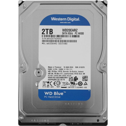 Жесткий диск WD SATA-III 2TB WD20EARZ Desktop Blue (5400rpm) 64Mb 3.5