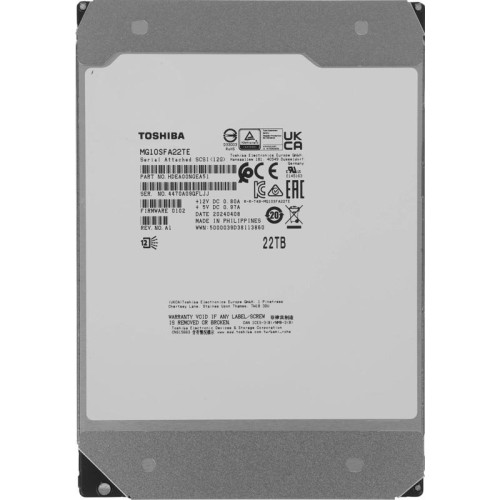 Жесткий диск Toshiba SAS 3.0 22TB MG10SFA22TE Server (7200rpm) 512Mb 3.5
