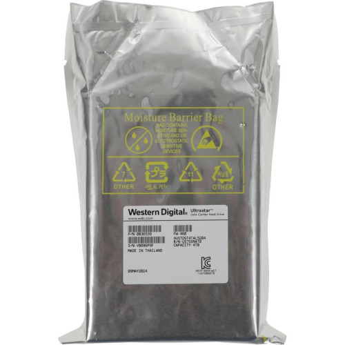 Жесткий диск WD SAS 3.0 4Tb 0B36048 HUS726T4TAL5204 Ultrastar DC HC310 (7200rpm) 256Mb 3.5