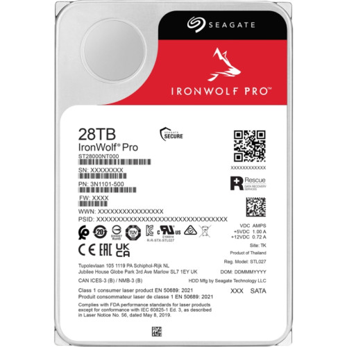 Жесткий диск/ HDD Seagate SATA 28Tb IronWolf PRO NAS 7200 6Gb/s 512Mb 1 year warranty Жесткий диск/ HDD Seagate SATA 28Tb IronWolf PRO NAS 7200 6Gb/s 512Mb 1 year warranty