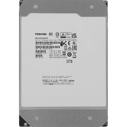 Жесткий диск Toshiba SAS 3.0 20Tb MG10SCA20TE Server 512E (7200rpm) 512Mb 3.5