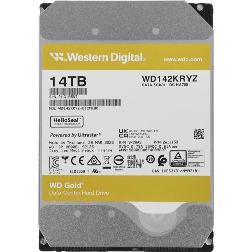 Жесткий диск WD SATA-III 14TB WD142KRYZ Server Gold 512E (7200rpm) 512Mb 3.5