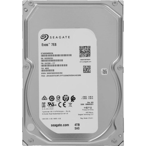 Жесткий диск Seagate SAS 3.0 4TB ST4000NM003A Server Exos 7E8 (7200rpm) 256Mb 3.5