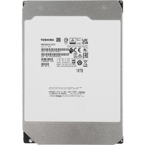 Жесткий диск Toshiba SATA-III 18TB MG09ACA18TE Server Enterprise Capacity 512E (7200rpm) 512Mb 3.5