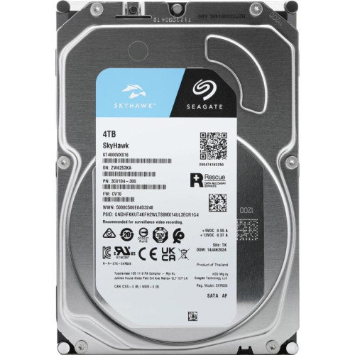 Жесткий диск Seagate SATA-III 4TB ST4000VX016 Surveillance Skyhawk 4KN (5400rpm) 256Mb 3.5